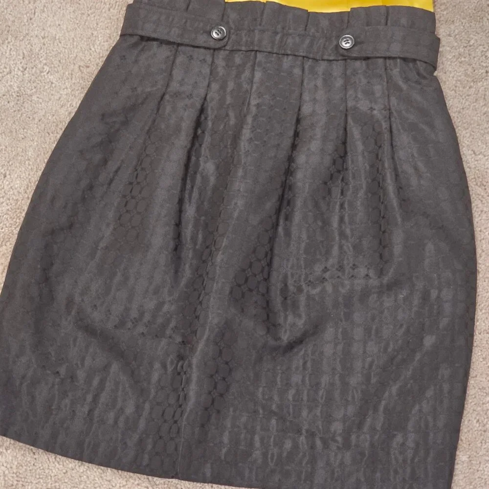 BCBG Max Azria | Sleeveless Career Dress | Yellow and Black | Size 4 - Picture 7 of 12